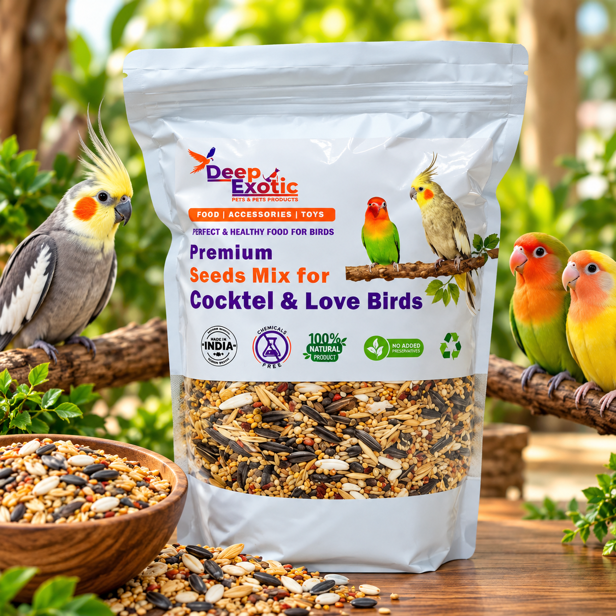 Premium Seed Mix For Cocktel , LoveBird