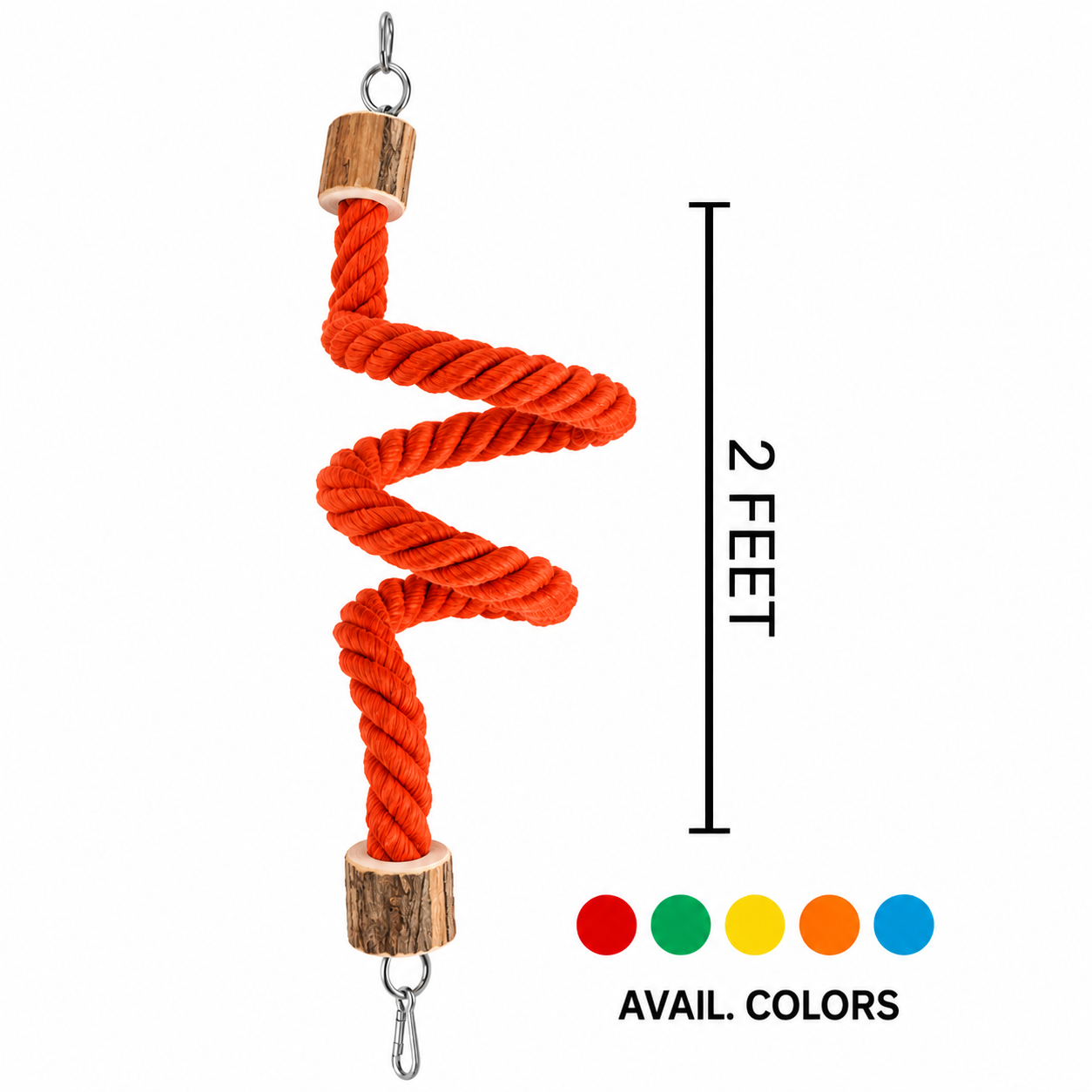 T-70 Large Parrot Color  Twist Rope Toy