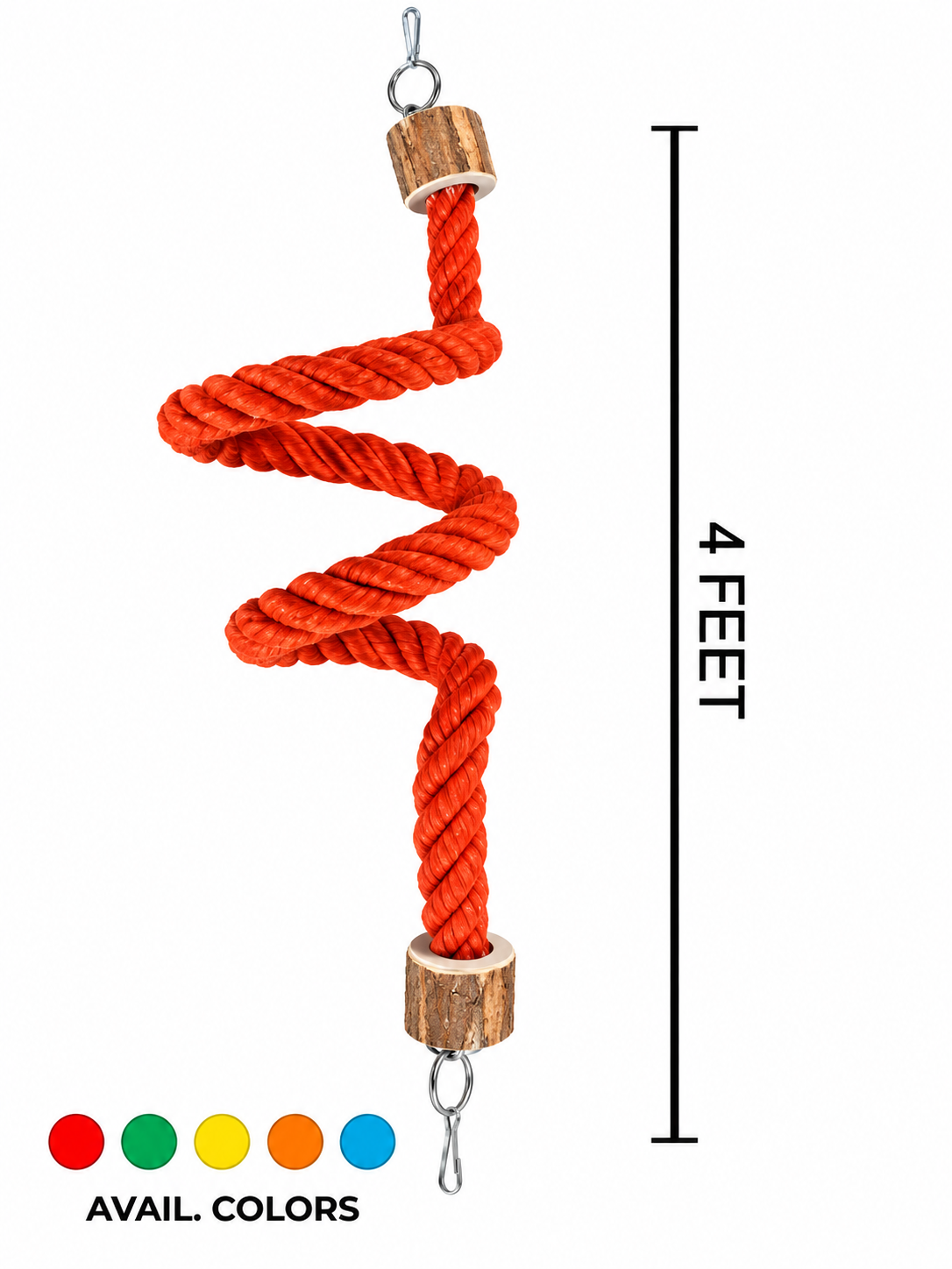 T-77  Small & Midium Parrot Color Twist Rope Toy
